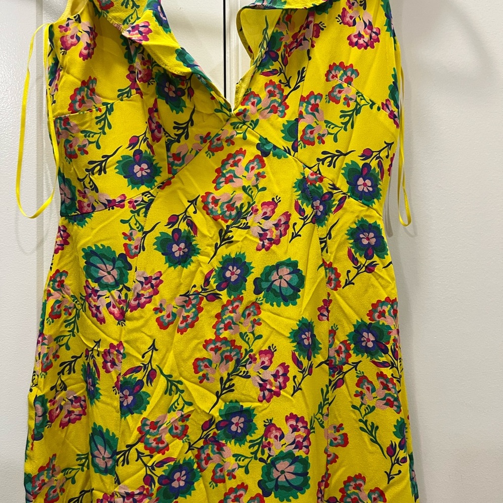 FLAWED SALONI Yellow Holly Midi Dress Size 0 US $595 - Picture 3 of 8
